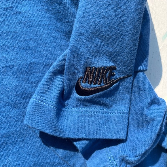 Men's Nike T-Shirt Blue All-Over Spell XL Swish Logo Streetwear City Sports - Picture 11 of 15